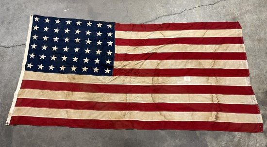 Very Nice Ww2 Wwii Stained Field Used 48 Star Flag