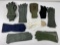 Lot Of Military Leather And Cloth Gloves