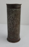 Ww1 Verdun France Trench Art Shell Vase Rose