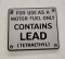 Tetraethyl Lead Porcelain Pump Plate Sign