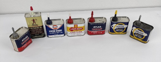 Lot Of Handy Oiler Tin Cans Atlas Lock Ease