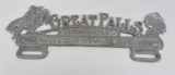 Great Falls Montana License Plate Topper
