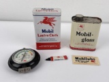 Lot Of Mobil Oil Cans Tire Gauge