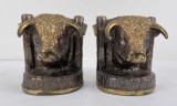 Dodge Gladys Brown Steer Bull Bookends