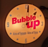 Bubble Up Pam Glass Lighted Advertising Clock