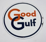 Good Gulf Oil Gas Pump Plate Sign Porcelain