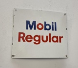 Mobil Regular Porcelain Gas Pump Plate Sign