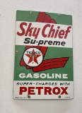 Texaco Sky Chief Petrox Porcelain Sign