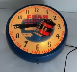 Fram Filters Lighted Advertising Clock