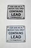 2 Tetraethyl Lead Porcelain Pump Plate Sign