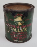 Rare Aurora Brand Valve Compound Oil Can Tin
