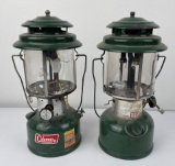 Pair Of Green Double Mantle Coleman Lanterns