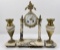 Antique French Marble Gilt Bronze Clock Suite