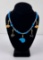 Navajo Turquoise And Coral Zuni Bear Necklace