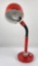 Danish Mid Century Red Gooseneck Desk Lamp