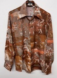 1970's Disco Polyester Shirt Playboy