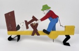 American Folk Art Whirly Gig Dog Outhouse