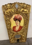 Antique European Wood Carousel Mirror Panel