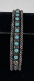 Old Pawn Navajo Sterling Silver Turquoise Bracelet