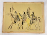 Sherman Chaddlesone Indian Ledger Painting