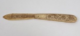 Antique American Folk Art Carved Bone Pocket Knife