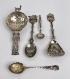 Group Of Antique Souvenir Spoons Sterling