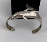 Sterling Silver Dolphin Bangle Bracelet Kabana