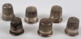 Lot Of 6 Antique Sterling Silver Thimbles