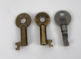 Lot Of 3 Burlington Northern Railroad Keys