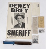 Dewey Brey Sheriff Missoula Montana Ephemera