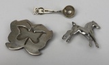 Lot Of Sterling Silver Brooches