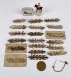 Lot Of Antique Art Deco School Name Pins Badges