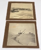 Pair Of Photos Construction Of The Fort Peck Dam