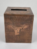 Hand Hammered Texas Copper Tissue Box Cover