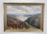 Klaus Fisch German Landscape Oil On Canvas