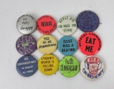 Lot Of Anti War Hippie Free Love Pins 1960s