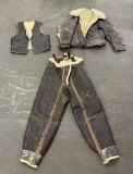 Ww2 Leather Flight Suit Vest Trousers Type A3