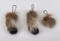 3 Taxidermy Lynx Tail Fur Keychains