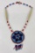 Montana Indian Beaded Rosette Hair Pipe Necklace