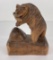 Hand Carved Wood Bear With Salmon Signed