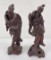 Pair Of Chinese Wise Man Wood Carved Figures