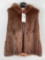 New W/ Tags Beaver Fur Vest With Hood