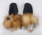 Red Fox Fur Cuff Leather Gloves