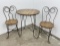 Antique Child Size Ice Cream Table Chairs