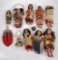 Lot Of 10 Native American Indian Skookum Dolls