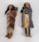 Pair Of Native American Indian Skookum Dolls