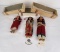 Lot Of 3 Native American Indian Skookum Dolls