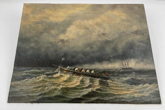 Antique European Whaling Painting