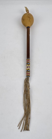 Plains Indian Beaded Dance Rattle