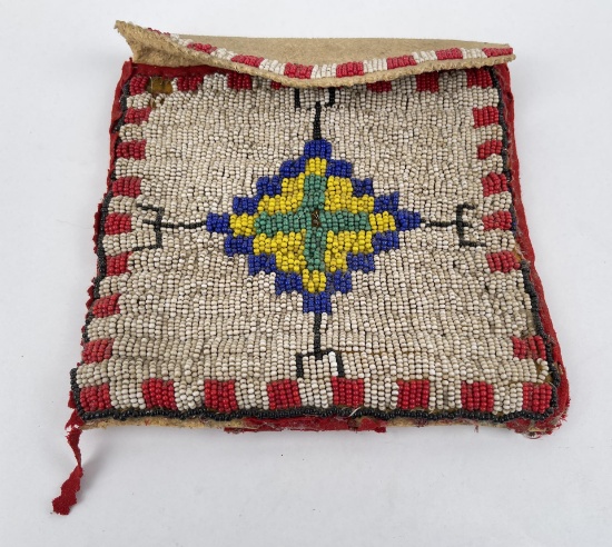 Antique Plains Indian Beaded Possibles Bag